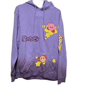 Kirby Nintendo Hoodie XL Purple Warp Star Anime Graphic